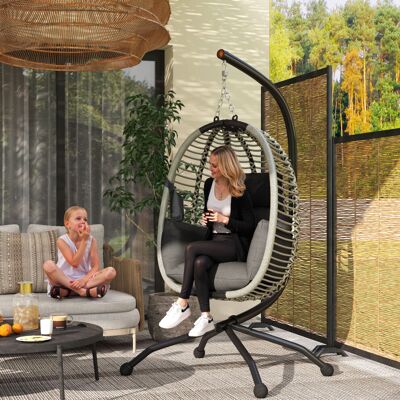 Outsunny Hanging Swing Chair - Dark Grey Outsunny Hanging Swing Chair - Dark Grey