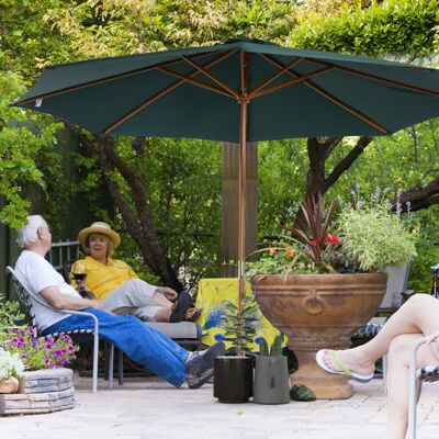 Outsunny - Wooden Garden Parasol - Dark Green - Parasol Outsunny - Wooden Garden Parasol - Dark Green - Parasol