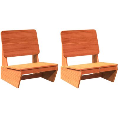 vidaXL Garden Chairs 2 pcs Rustic Pine Wood Brown vidaXL Garden Chairs 2 pcs Rustic Pine Wood Brown
