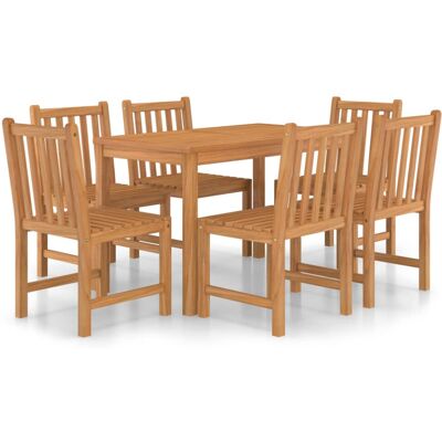 vidaXL 7-piece Garden Dining Set Teak Wood Brown - Garden Dining Set vidaXL 7-piece Garden Dining Set Teak Wood Brown - Garden Dining Set