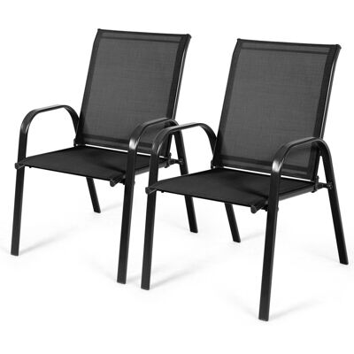 Costway Set of 2 Patio Chairs Portable High Back Garden Camping Dining Chairs W/ Armrest Costway Set of 2 Patio Chairs Portable High Back Garden Camping Dining Chairs W/ Armrest