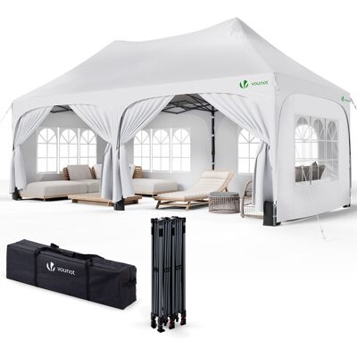 VOUNOT 3x6m Folding Gazebo with 6 Side Walls - Outdoor Event Tent VOUNOT 3x6m Folding Gazebo with 6 Side Walls - Outdoor Event Tent