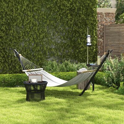 Outsunny Hammock Stand with Side Tray, Steel Frame Hammock Stand, Black Outsunny Hammock Stand with Side Tray, Steel Frame Hammock Stand, Black