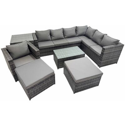 Fimous Rattan Garden Furniture Set with 2 Big Stools Chair Side Table Fimous Rattan Garden Furniture Set with 2 Big Stools Chair Side Table