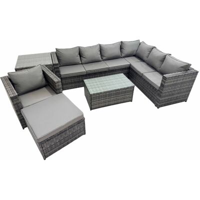 Fimous Rattan Garden Furniture Set with Big Stool Chair Side Table Fimous Rattan Garden Furniture Set with Big Stool Chair Side Table