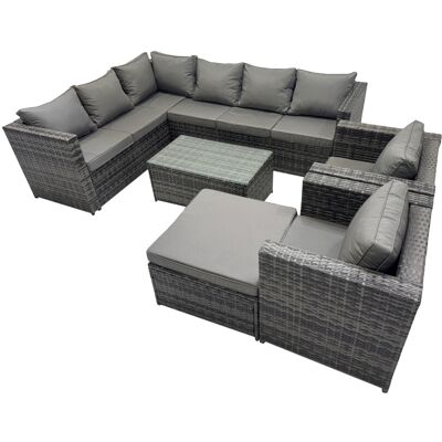 Fimous Outdoor Rattan Garden Furniture Set with 2 Chairs Big Stool Fimous Outdoor Rattan Garden Furniture Set with 2 Chairs Big Stool