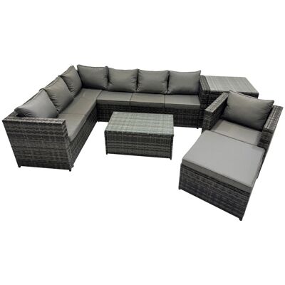 Fimous Outdoor Rattan Garden Furniture Set with Side Table Big Stool Fimous Outdoor Rattan Garden Furniture Set with Side Table Big Stool