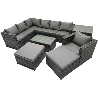 Fimous Outdoor Rattan Garden Furniture Set with 2 Big Stools Side Table Fimous Outdoor Rattan Garden Furniture Set with 2 Big Stools Side Table