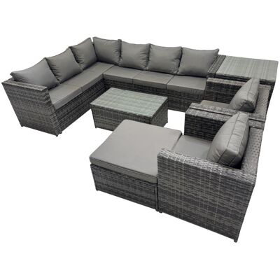 Fimous Outdoor Rattan Garden Furniture Set with 2 Chairs Big Stool Side Table Fimous Outdoor Rattan Garden Furniture Set with 2 Chairs Big Stool Side Table