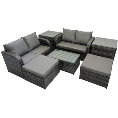 Fimous Outdoor Love Sofa Coffee Table Set Garden Rattan Furniture 6 Seater Fimous Outdoor Love Sofa Coffee Table Set Garden Rattan Furniture 6 Seater
