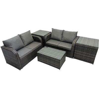 Fimous Garden Rattan Furniture Set 4 Seater with 2 Side Tables Fimous Garden Rattan Furniture Set 4 Seater with 2 Side Tables