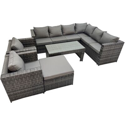 Fimous Garden Furniture Set with 2 Chairs Big Stool Dark Grey Mixed Fimous Garden Furniture Set with 2 Chairs Big Stool Dark Grey Mixed
