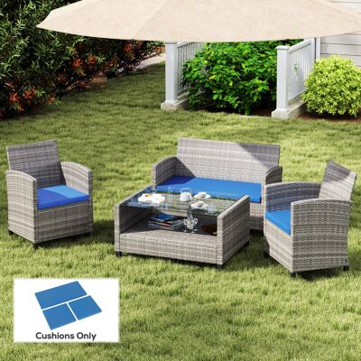Outsunny - 3PCsRattan - Sky Blue - Garden - Cushions Outsunny - 3PCsRattan - Sky Blue - Garden - Cushions