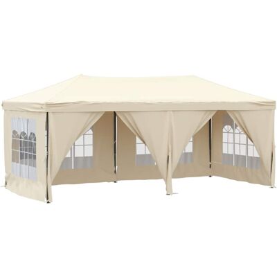 vidaXL Folding Party Tent with Sidewall - 3x6 m - Cream - Outdoor Event Shelter vidaXL Folding Party Tent with Sidewall - 3x6 m - Cream - Outdoor Event Shelter