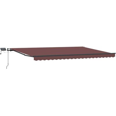 vidaXL 500x300 cm Brown Manual Retractable Awning - Retractable Awning vidaXL 500x300 cm Brown Manual Retractable Awning - Retractable Awning