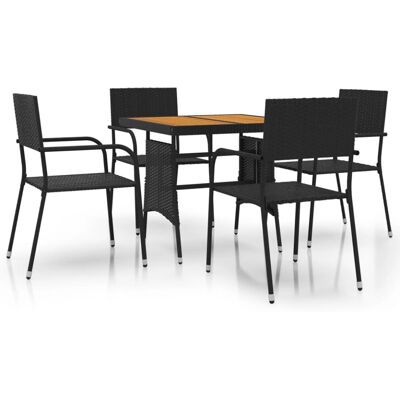 Vida XL Garden Dining Set - Weather-resistant Rattan - Steel Frame Vida XL Garden Dining Set - Weather-resistant Rattan - Steel Frame