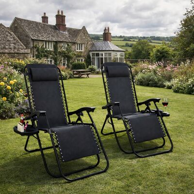 Garden Vida - Zero Gravity Chairs - Black Garden Vida - Zero Gravity Chairs - Black