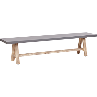Beliani Garden Bench - Modern Cement & Wood Outdoor Seating - 200cm Beliani Garden Bench - Modern Cement & Wood Outdoor Seating - 200cm