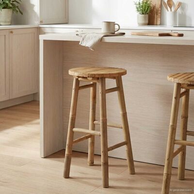 vidaXL Garden Stool Natural à 38 x 68 cm Bamboo vidaXL Garden Stool Natural à 38 x 68 cm Bamboo