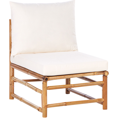 Beliani Garden 1-Seat Section CERRETO Bamboo Off-White Beliani Garden 1-Seat Section CERRETO Bamboo Off-White
