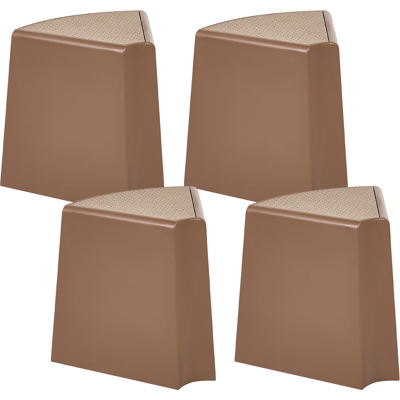 Beliani Set of 4 Garden Stools EVROS Brown Beliani Set of 4 Garden Stools EVROS Brown