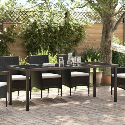Vidaxl - 200x80x73 cm - Black - Tempered Glass Garden Table Vidaxl - 200x80x73 cm - Black - Tempered Glass Garden Table