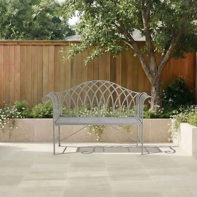 Charles Bentley - Wrought Iron Bench - 2 Seater - Outdoor - Bench Charles Bentley - Wrought Iron Bench - 2 Seater - Outdoor - Bench