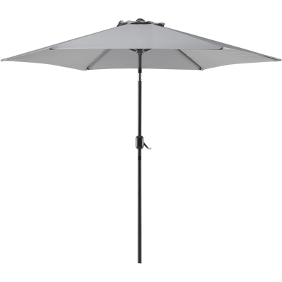 Beliani Garden Sun Parasol Grey Fabric 270 cm Weather Resistant - Sun Parasol Beliani Garden Sun Parasol Grey Fabric 270 cm Weather Resistant - Sun Parasol