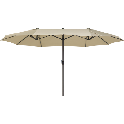 Beliani Garden Sun Parasol Beige Fabric Aluminium 247 cm Weather Resistant - Garden Parasol Beliani Garden Sun Parasol Beige Fabric Aluminium 247 cm Weather Resistant - Garden Parasol