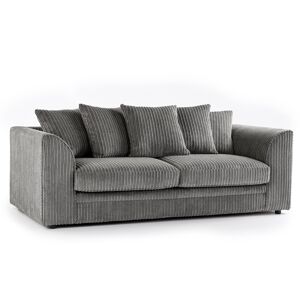 Furnishings For Less UK (Grey, 3 Seater) Luxor Jumbo Cord 4 Seater Corner Sofa