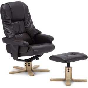 MORE4HOMES (Brown) Sorento Bonded Leather Swivel Recliner Armchair Chair With Foot Stool MORE4HOMES (Brown) Sorento Bonded Leather Swivel Recliner Armchair Chair With Foot Stool