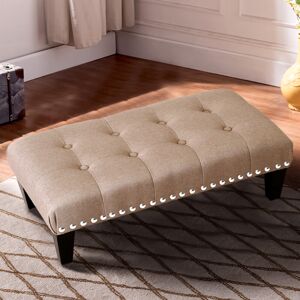 Living And Home (Large Beige-71*37*20cm) Foot Rest Pouffe Stool Padded Seat Ottoman Footstool Ch Living And Home (Large Beige-71*37*20cm) Foot Rest Pouffe Stool Padded Seat Ottoman Footstool Ch