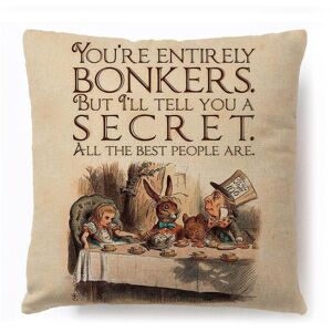 Unbranded (V) Alice in Wonderland Pillow Case Cotton Linen Square Unbranded (V) Alice in Wonderland Pillow Case Cotton Linen Square