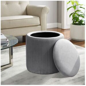 Living And Home (Grey) Round Ottoman Storage Pouffe Stool Velvet Footstool Living And Home (Grey) Round Ottoman Storage Pouffe Stool Velvet Footstool