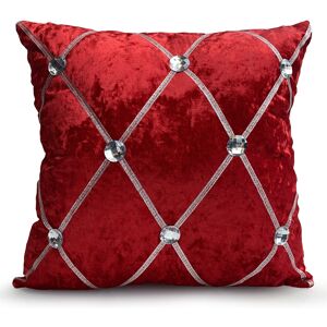 Cushion Mania (RED, 23"x23" FILLED CUSHION) Crush Velvet Diamante Chesterfield Cushions or Cov Cushion Mania (RED, 23"x23" FILLED CUSHION) Crush Velvet Diamante Chesterfield Cushions or Cov