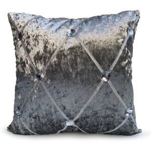 Cushion Mania (SILVER, 23"X23"CUSHION COVER) Crush Velvet Diamante Chesterfield Cushions or Co Cushion Mania (SILVER, 23"X23"CUSHION COVER) Crush Velvet Diamante Chesterfield Cushions or Co