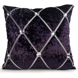 Cushion Mania (PURPLE, 21"x21" CUSHION COVER) Crush Velvet Diamante Chesterfield Cushions or C Cushion Mania (PURPLE, 21"x21" CUSHION COVER) Crush Velvet Diamante Chesterfield Cushions or C