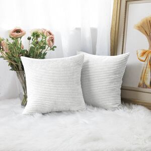 Yorkshire Bedding (White Patterned , Pack of 2) Velvet Cushion Covers Plain & Stripe Patterned Cus Yorkshire Bedding (White Patterned , Pack of 2) Velvet Cushion Covers Plain & Stripe Patterned Cus