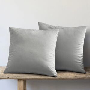 Yorkshire Bedding (Silver Plain, Pack of 2) Velvet Cushion Covers Plain & Stripe Patterned Cushion Yorkshire Bedding (Silver Plain, Pack of 2) Velvet Cushion Covers Plain & Stripe Patterned Cushion