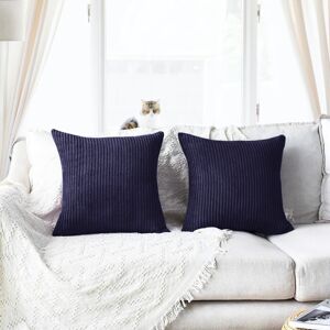 Yorkshire Bedding (Navy Blue Patterned , Pack of 2) Velvet Cushion Covers Plain & Stripe Patterned Yorkshire Bedding (Navy Blue Patterned , Pack of 2) Velvet Cushion Covers Plain & Stripe Patterned