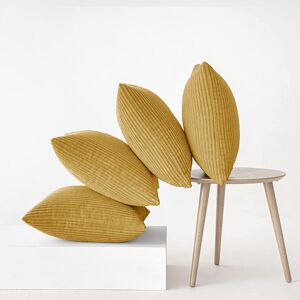 Oxford Homeware (Pack of 4, Ochre Yellow) Stripe Velvet Cushion Cover Pack of 1,2 & 4 Oxford Homeware (Pack of 4, Ochre Yellow) Stripe Velvet Cushion Cover Pack of 1,2 & 4