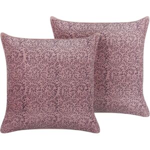 Beliani Pink Velvet Floral Cushions - Decor Accessories Beliani Pink Velvet Floral Cushions - Decor Accessories