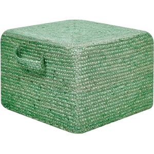 Beliani Jute Rectangular Pouf 45x45x30 cm Boho Style Beliani Jute Rectangular Pouf 45x45x30 cm Boho Style