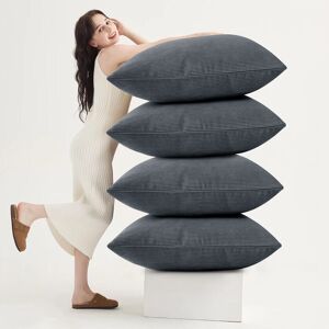 Yorkshire Bedding (Grey Patterned , Pack of 4) Velvet Cushion Covers Plain & Stripe Patterned Cush Yorkshire Bedding (Grey Patterned , Pack of 4) Velvet Cushion Covers Plain & Stripe Patterned Cush