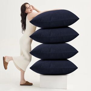 Yorkshire Bedding (Navy Blue Patterned , Pack of 4) Velvet Cushion Covers Plain & Stripe Patterned Yorkshire Bedding (Navy Blue Patterned , Pack of 4) Velvet Cushion Covers Plain & Stripe Patterned