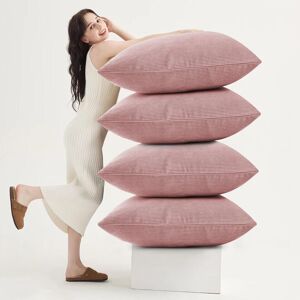 Yorkshire Bedding (Pink Patterned , Pack of 4) Velvet Cushion Covers Plain & Stripe Patterned Cush Yorkshire Bedding (Pink Patterned , Pack of 4) Velvet Cushion Covers Plain & Stripe Patterned Cush