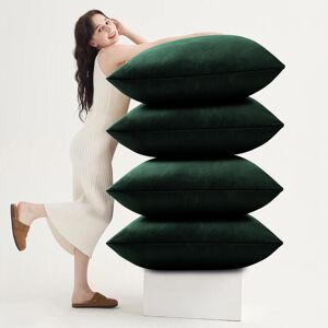 Yorkshire Bedding (Green Emerald Plain, Pack of 4) Velvet Cushion Covers Plain & Stripe Patterned Yorkshire Bedding (Green Emerald Plain, Pack of 4) Velvet Cushion Covers Plain & Stripe Patterned