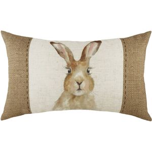 (43cm x 43cm, White/Brown) Evans Lichfield Hessian Hare Cushion Cover (43cm x 43cm, White/Brown) Evans Lichfield Hessian Hare Cushion Cover