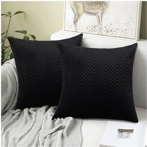 Yorkshire Bedding (Black Embossed, Pack of 4) Velvet Cushion Covers Plain & Stripe Patterned Cushi Yorkshire Bedding (Black Embossed, Pack of 4) Velvet Cushion Covers Plain & Stripe Patterned Cushi