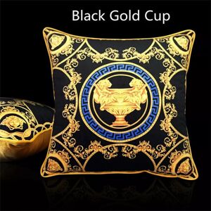 Unbranded (Black Gold Cup) 2X Luxury Classic Vintage Soft Velvet Cushion Cover Throw Sofa Unbranded (Black Gold Cup) 2X Luxury Classic Vintage Soft Velvet Cushion Cover Throw Sofa